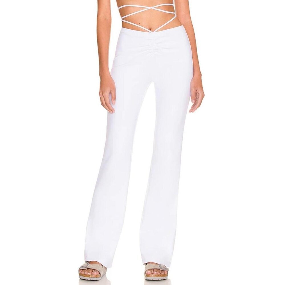NWT ALO Airbrush High Waist Cinch Flare Legging in White XS